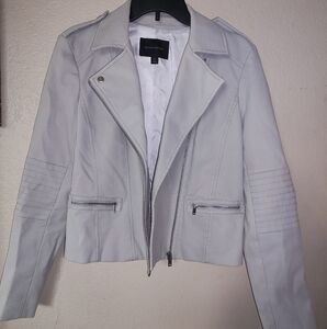 Banana Republic Textured Grey Cotton Moto Biker Jacket